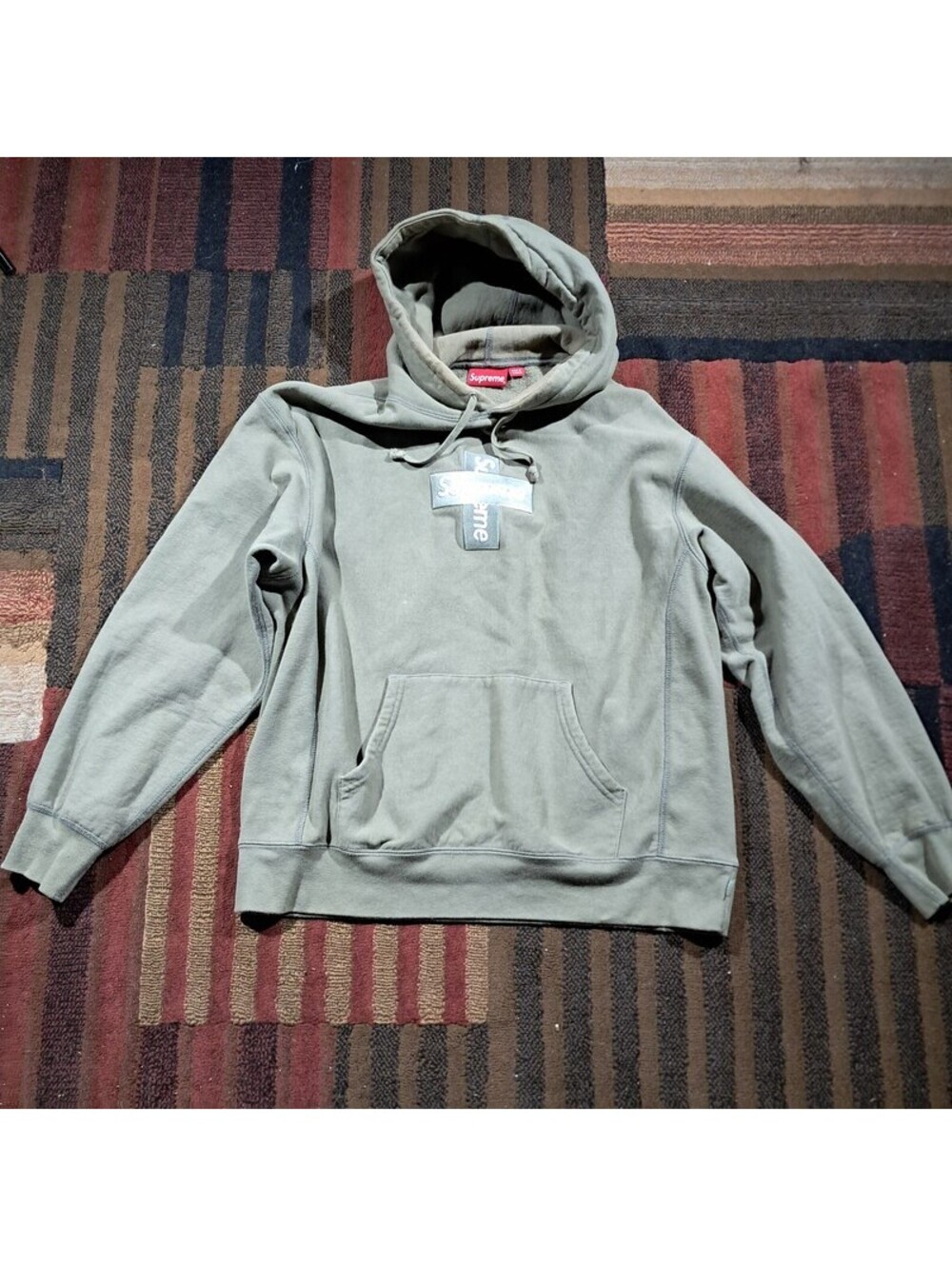 Supreme Cross Box Logo Hoodie Light Olive FW20 Hoodie
